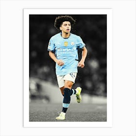 Rico Lewis Of Man City Art Print