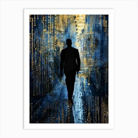 Man Walking In The Dark Art Print