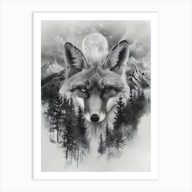 Wolf In The Forest 12 Art Print