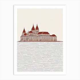 Buda Castle 3 Budapest Boho Landmark Illustration Art Print