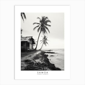 Poster Of Samoa, Black And White Analogue Photograph 3 Art Print
