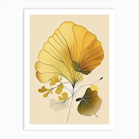 Ginkgo Spices And Herbs Retro Drawing 2 Art Print