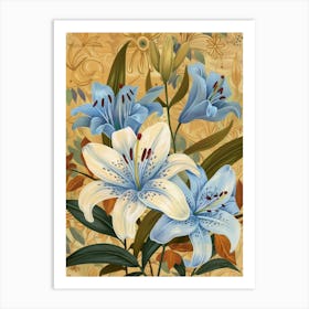 Blue Lilies 5 Art Print