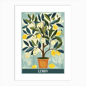 Lemon Tree Flat Illustration 2 Poster Art Print