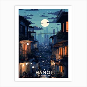 Hanoi Vietnam Landscape Retro Travel Art Print
