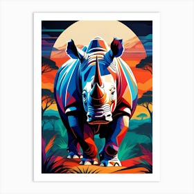 Rhino Art Print