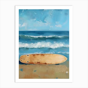 Surfboard On The Beach 1 Art Print