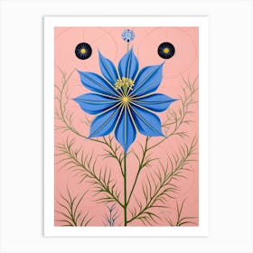 Love In A Mist Nigella 5 Hilma Af Klint Inspired Pastel Flower Painting Art Print