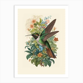 Hummingbird botanical flower beauty 8 Art Print