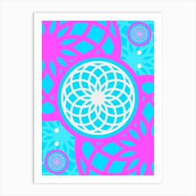 Geometric Glyph in White and Bubblegum Pink and Candy Blue n.0015 Art Print