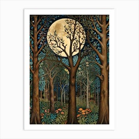 William Morris Full Moon In The Forest 15 Art Print