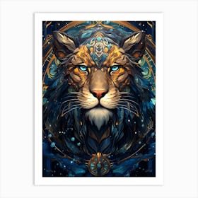 Lion Glass Art Print