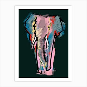 Vibrant Elephant  Art Print