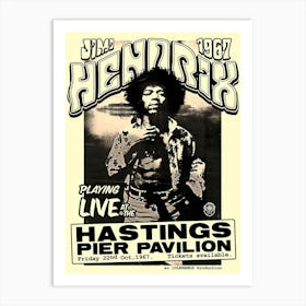 Poster Jimi Hendrix Hastings Pier Pavilion 22 1967 Art Print