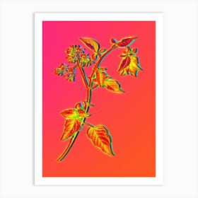 Neon Bittersweet Botanical in Hot Pink and Electric Blue n.0113 Art Print