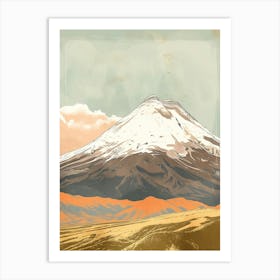 Cotopaxi Ecuador Color Line Drawing (5) Art Print