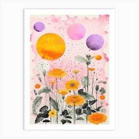 Abstract Botanical Risograph Style 9 Art Print