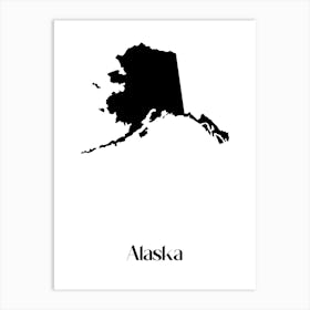 Alaska Map city. Art Print