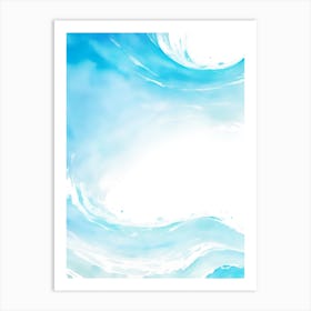 Blue Ocean Wave Watercolor Vertical Composition 70 Art Print