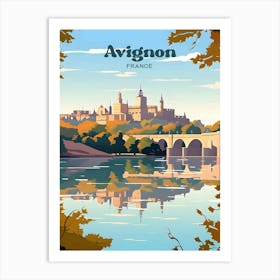 Avignon France Palais des Papes Travel Illustration Art Art Print