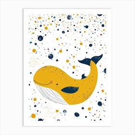 Yellow Blue Whale 4 Art Print