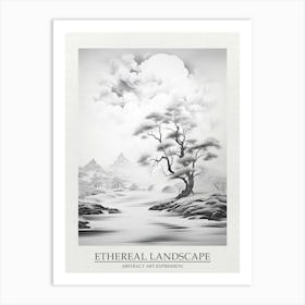 Ethereal Landscape Abstract Black And White 6 Poster Art Print