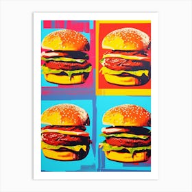 Retro Hamburger Colour Pop 5 Art Print