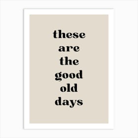 These Are The Good Old Days 2 Art Print