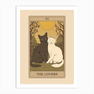 The Lovers   Cats Tarot Art Print