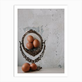 Eggs In A Mirror Art Print