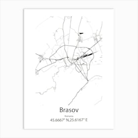 Brasov,Romania Minimalist Map Poster