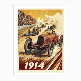 Aihrgdesign A Vintage Poster Of An Automobile Rally In 1914 F 80d40df9 36aa 4f23 Aa2f 70062039caa1 3 Art Print