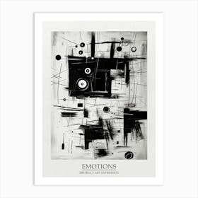 Emotions Abstract Black And White 1 Poster Art Print