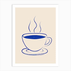 Coffee Cup - Royal Blue Art Print