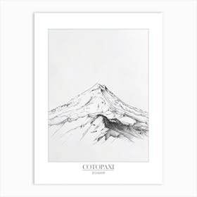 Cotopaxi Ecuador Line Drawing 3 Poster Art Print