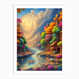 Fairytale Village 1 Art Print