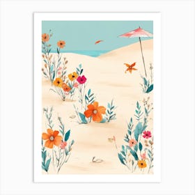 Flowers On The Beach Art Print