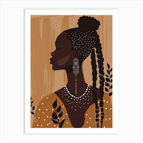 African Woman With Braids 2 Art Print