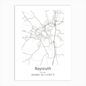 Bayreuth,Germany Minimalist Map Art Print