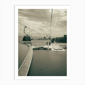 Telecabine of Lisbon | Black and White Photography 1 Art Print