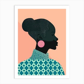 Black Woman With Earrings 7 Art Print