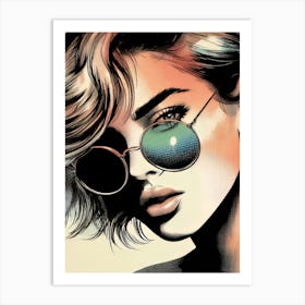 Pop Girl With Sunglasses Art Print