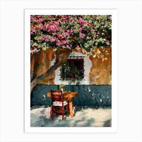 Table And Chairs Under A Tree Art Print