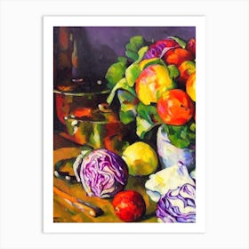 Red Cabbage 2 Cezanne Style vegetable Art Print