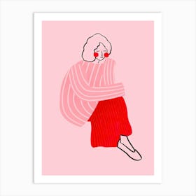 Illustration Of A Woman Art Print