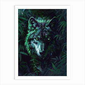 Wolf In The Jungle 16 Art Print