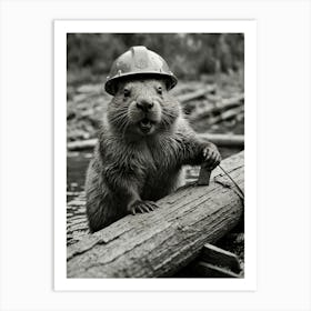 Beaver In A Hard Hat 2 Art Print