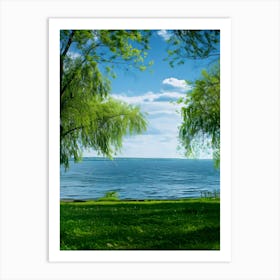 Willow Trees By The Lake Art Print