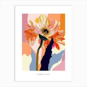 Colourful Flower Illustration Poster Gerbera Daisy 1 Art Print