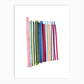 Abstract Rainbow Stripe Art Print